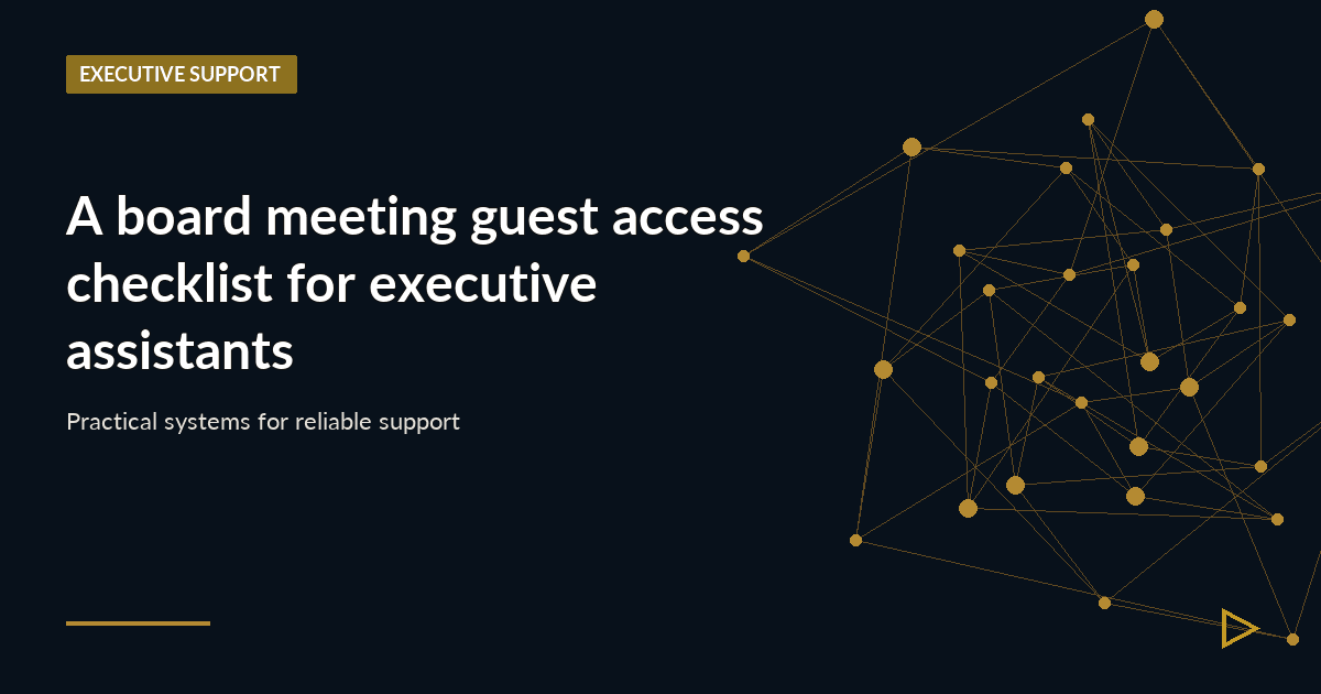 Illustration for A board meeting guest access checklist for executive assistants