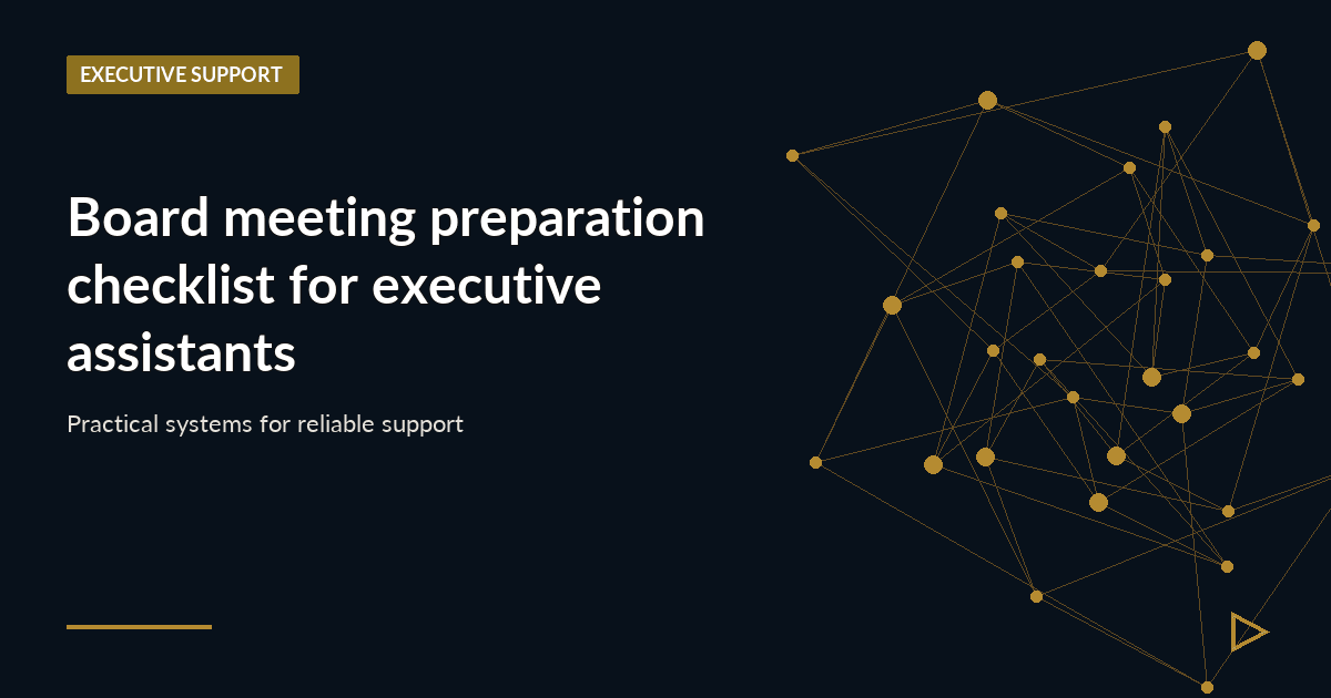 Illustration for Board meeting preparation checklist for executive assistants