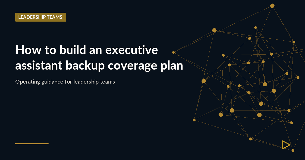 Illustration for How to build an executive assistant backup coverage plan