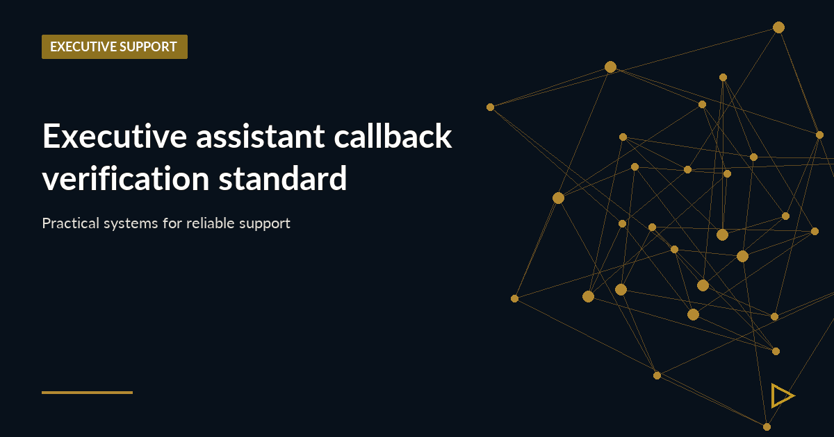 Illustration for Executive assistant callback verification standard