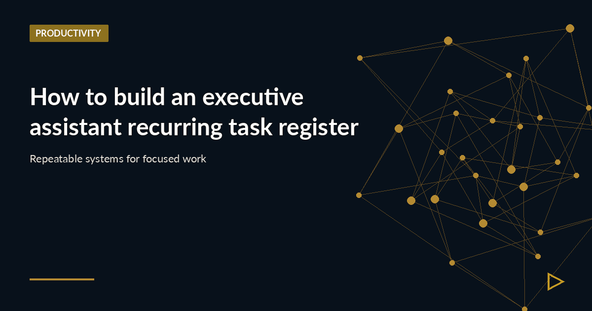 Illustration for How to build an executive assistant recurring task register