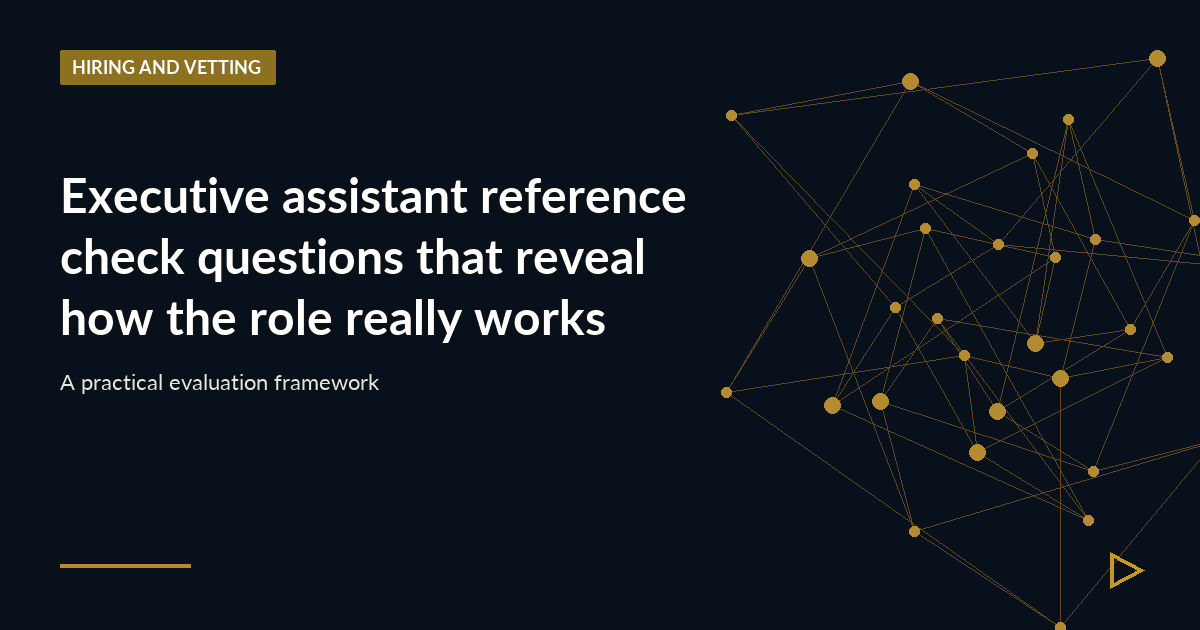 Illustration for Executive assistant reference check questions that reveal how the role really works