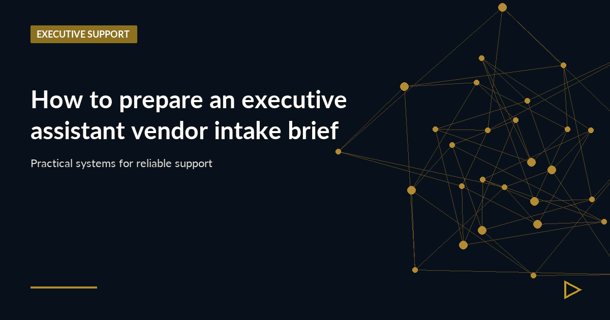 Illustration for How to prepare an executive assistant vendor intake brief