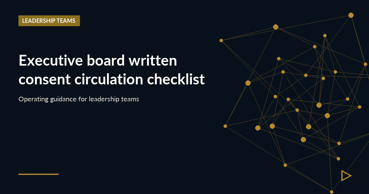 Illustration for Executive board written consent circulation checklist
