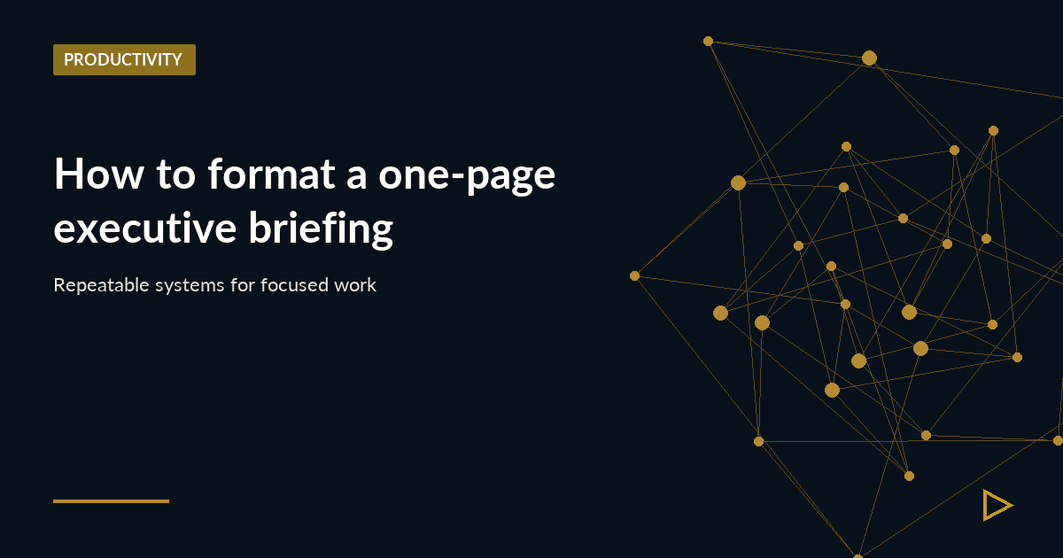 Illustration for How to format a one-page executive briefing