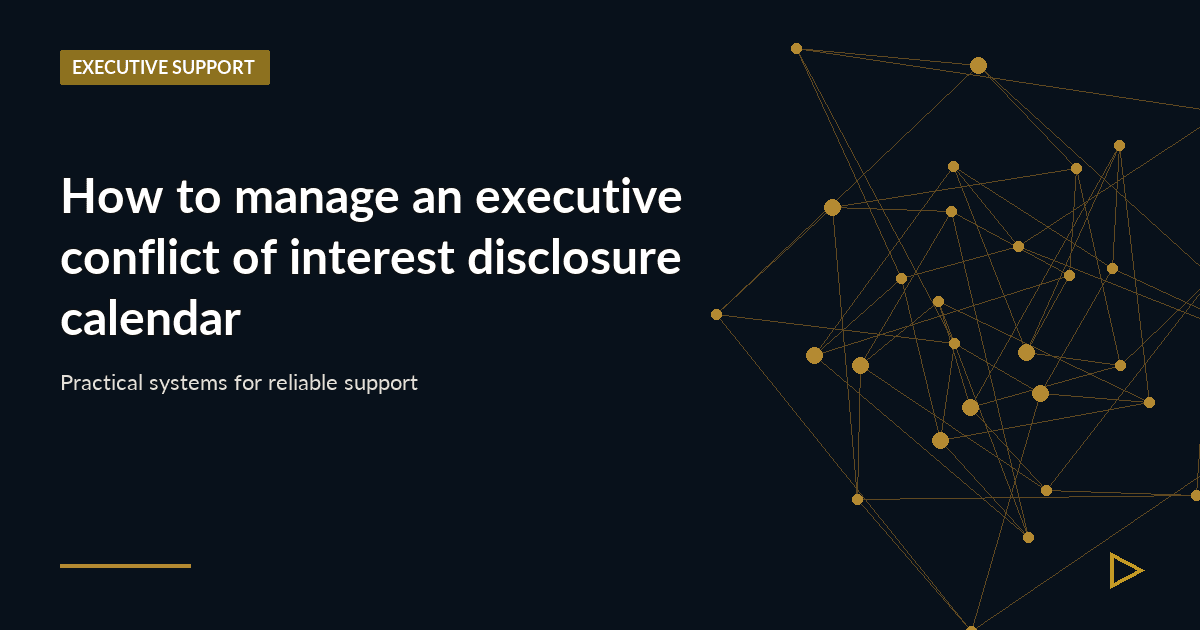 Illustration for How to manage an executive conflict of interest disclosure calendar