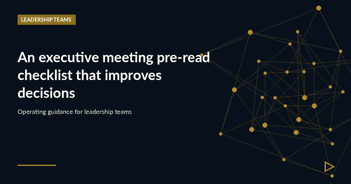 Illustration for An executive meeting pre-read checklist that improves decisions