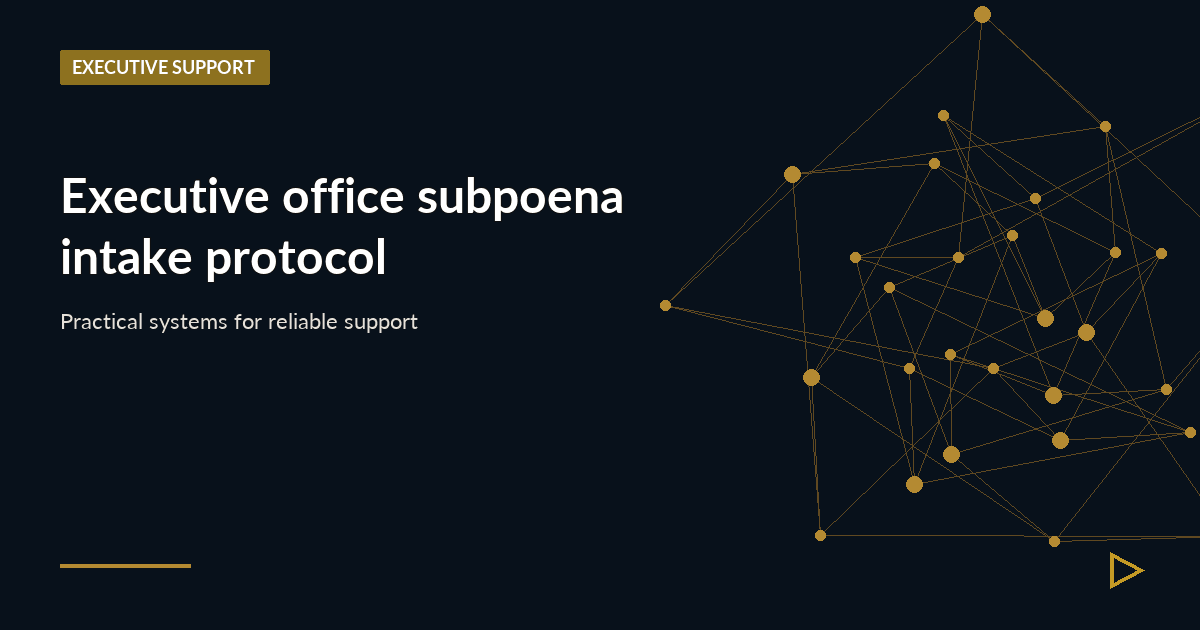 Illustration for Executive office subpoena intake protocol