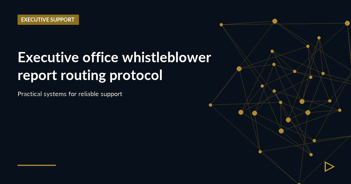 Illustration for Executive office whistleblower report routing protocol