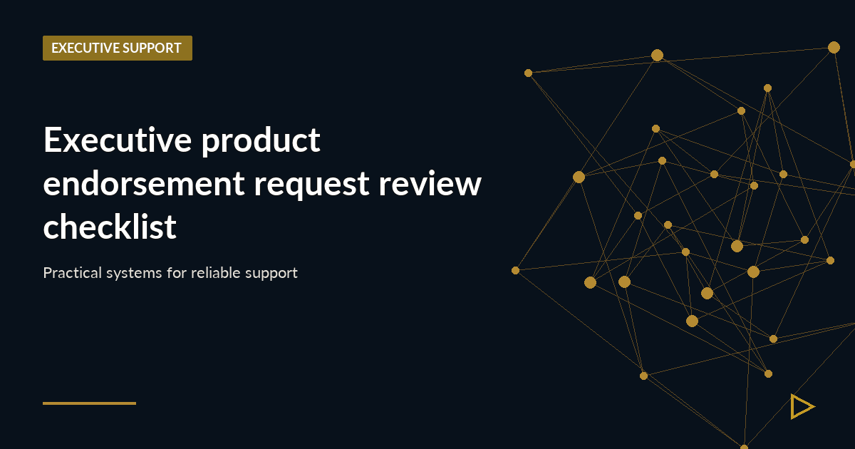 Illustration for Executive product endorsement request review checklist