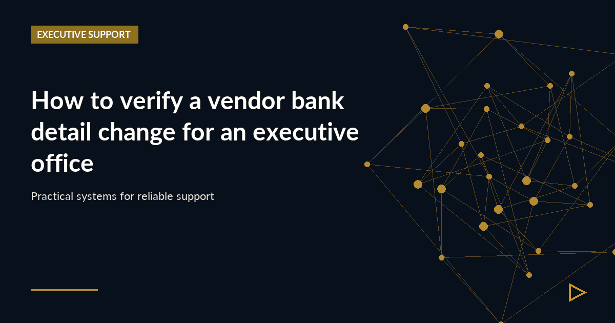 Illustration for How to verify a vendor bank detail change for an executive office