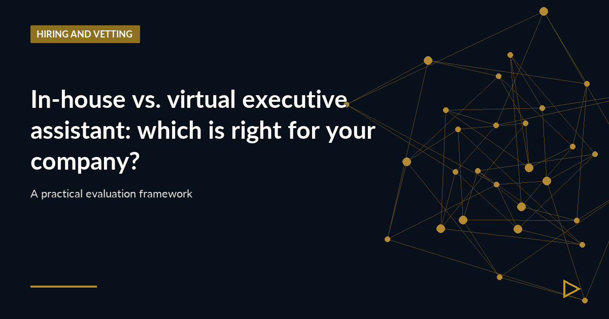 Illustration for In-house vs. virtual executive assistant: which is right for your company?