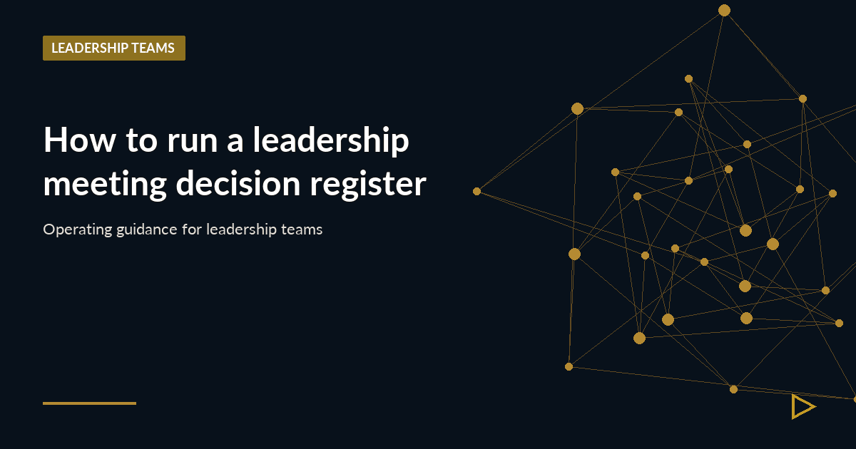 Illustration for How to run a leadership meeting decision register