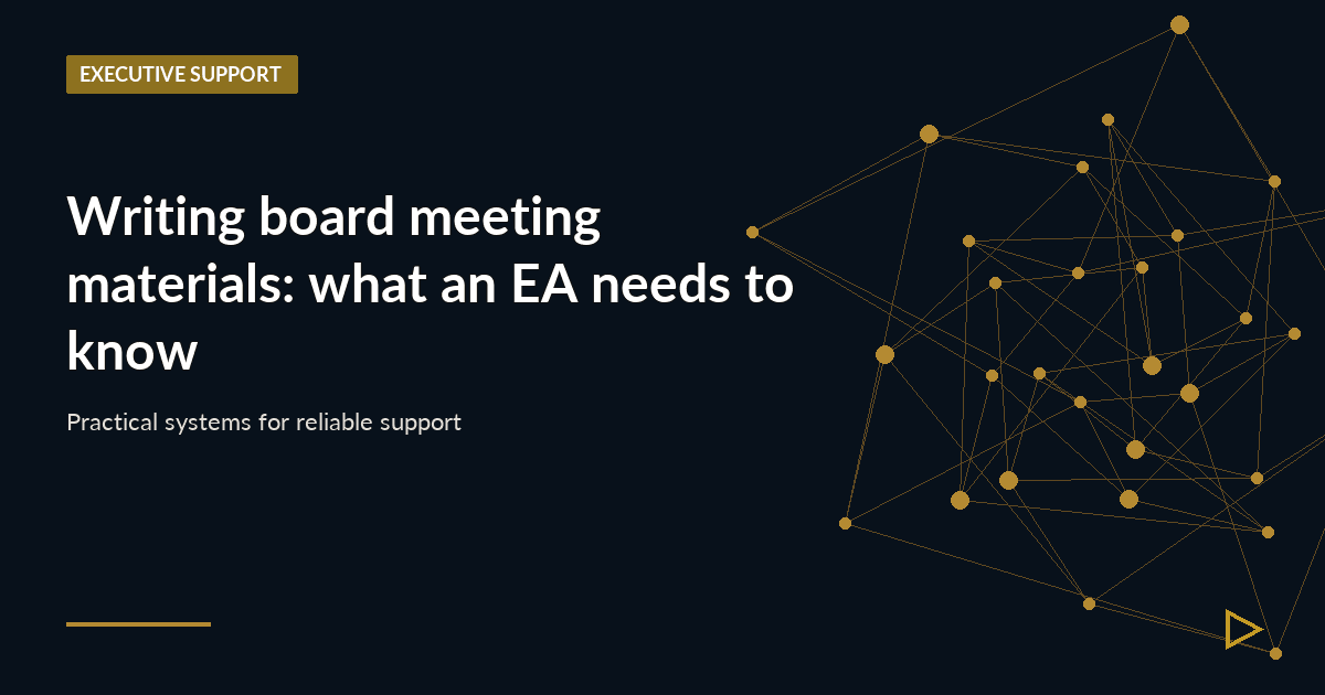 Illustration for Writing board meeting materials: what an EA needs to know