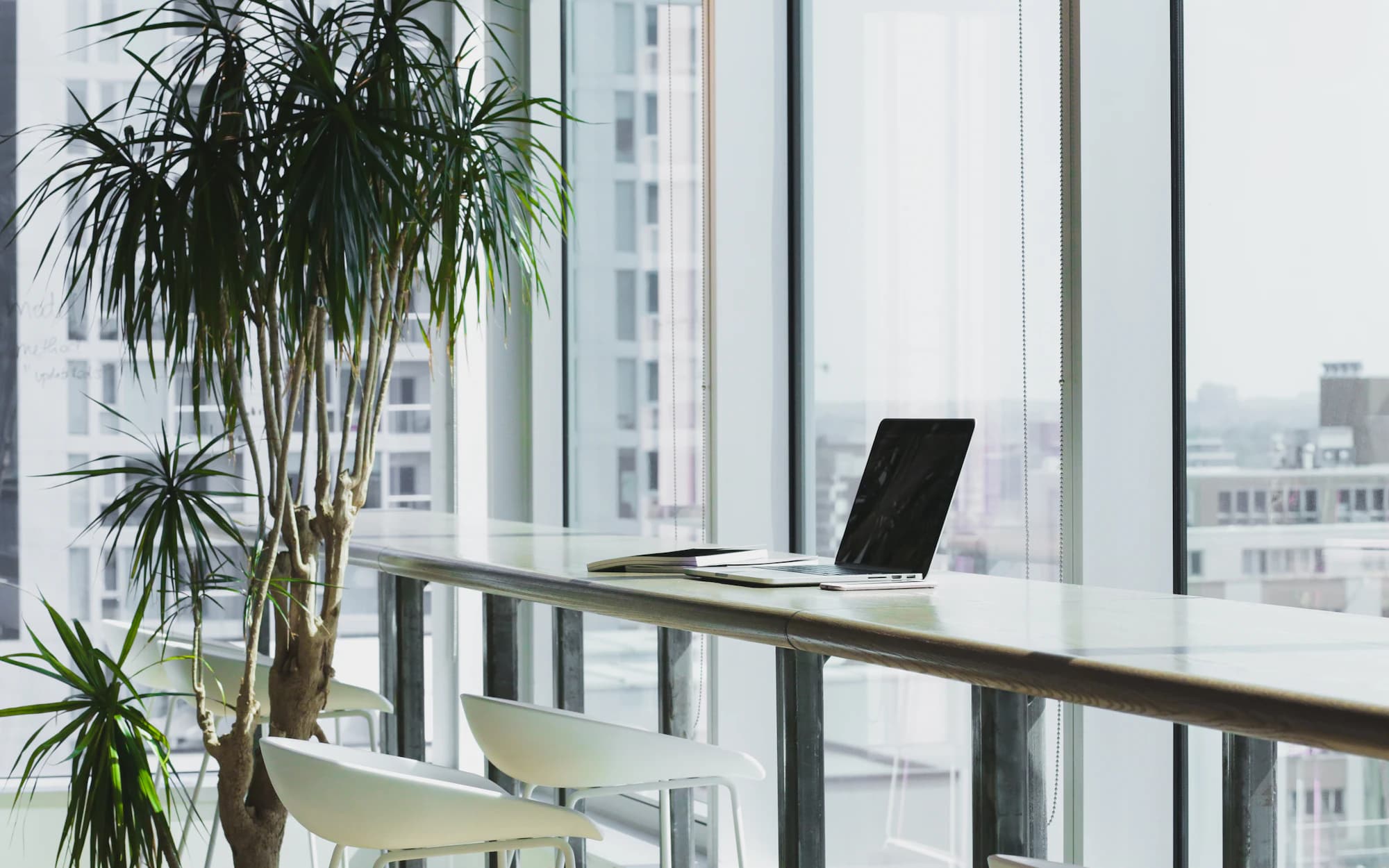A bright office workspace prepared for administrative work